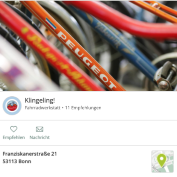 Gewerbeprofil vom Fahrradladen Klingeling aus Bonn