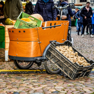 Umweltschonend Lebensmittel retten mit dem neuen E-Lastenrad.