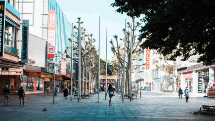 Fußgängerzone einer Einkaufsstraße